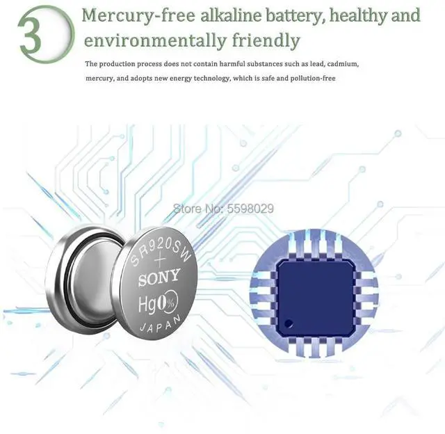 Alt view image 6 of 6 - 10Pc For Sony AG6 SR920 SR920SW 371 1.55V Single grain packing Battery Button Cell Watch Batteries Repair Accessories