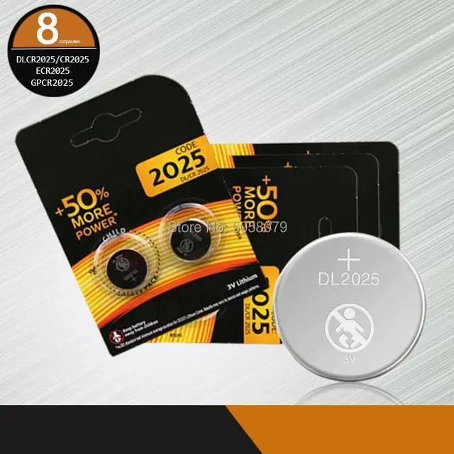 Main image of 8PCS/LOT cr 2025 3V for DURACELL Lithium cr2025 Button Cell Batteries Coin Battery For LED Lights Toys Watches