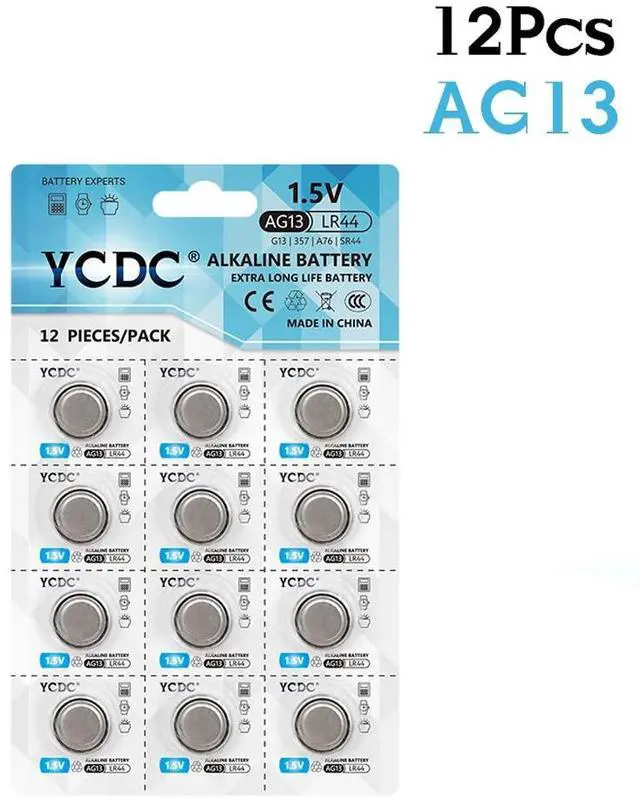 Alt view image 2 of 5 - AG13 12pcs Button Batteries LR44  357A S76E 1.5V  AG13  Coin Cell Batteries For Watch Electronic Remote