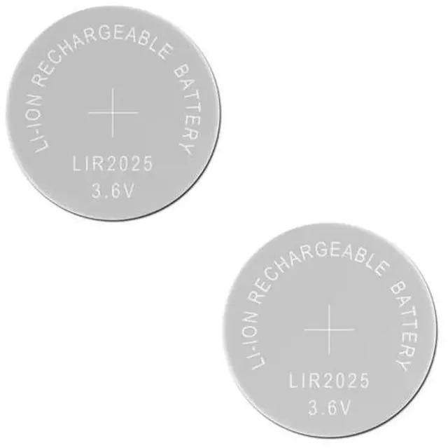 Alt view image 2 of 3 - Li-ion Rechargeable Battery LIR2025 3.6V Lithium Button Built-in Coin Cell Batteries Watch Cells LIR 2025 Replaces CR2025