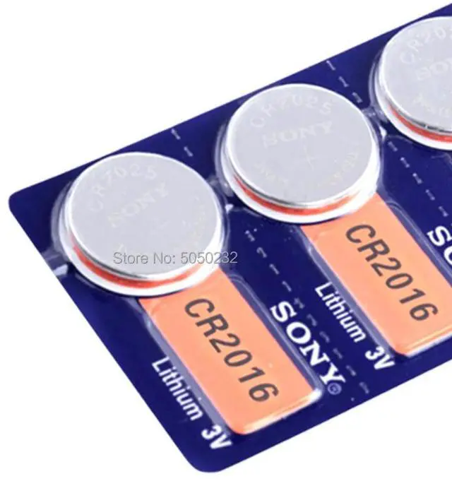 Alt view image 5 of 6 - 5pcs FOR SONY CR2016 Button Batteries 3V CR 2016 LM2016 BR2016 DL2016 Cell Coin Lithium Battery For Watch Electronic Toy Remote