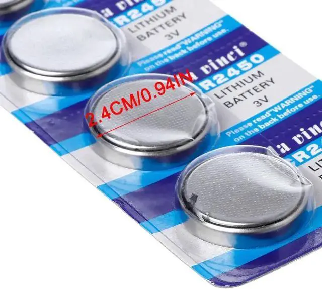 Alt view image 4 of 6 - 5PCS Button Battery CR2450 Electronic Lithium Coin Cell Batteries 3V KCR2450 5029LC LM2450 Watch Toy Remote