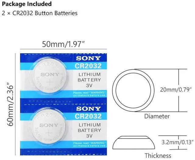 Alt view image 3 of 6 - 2pcs For SONY 2032 battery cr2032 3v Button Cell Coin Lithium Batteries for Watch Computer Toy Remote Control cr 2032