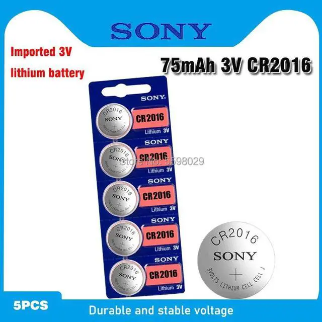 Main image of High Quality 5PCS Sony 3V CR2016 Lithium Cell Button Battery DL2016 KCR2016 CR 2016 Button batteries for watch Calculators