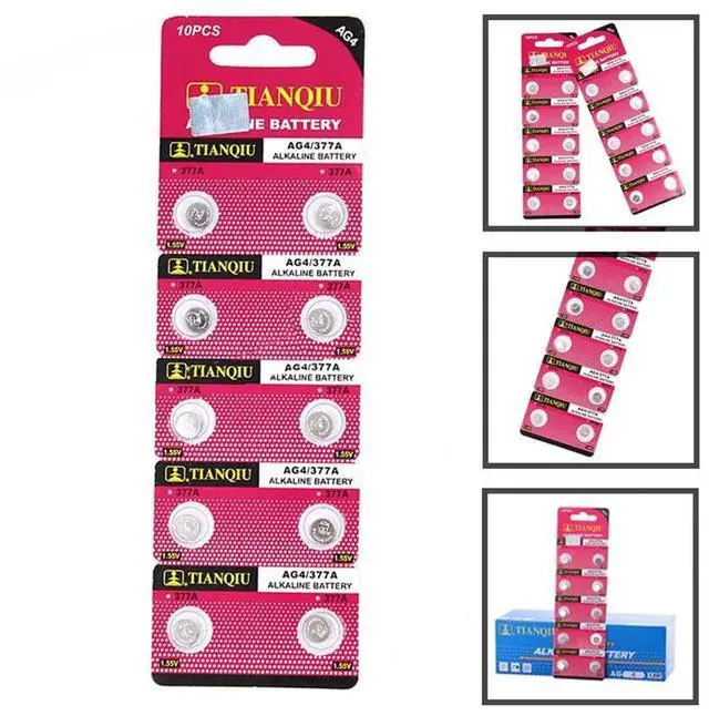 Alt view image 2 of 6 - High Power 10 Pieces 1.55V SR626SW 377 V377 177 L626 AG4 SR66 Button Coin Cell Battery Batteria Long Life Expantancy