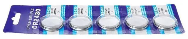 Alt view image 2 of 6 - 5PCS Button Battery CR2430 3V Electronic Lithium Coin Cell Batteries DL2430 BR2430 ECR2430 KL2430 EE6229 Watch Toy Headphone