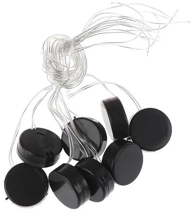 Alt view image 2 of 6 - 8Pcs Black Wire Lead 2x3V CR2032 Coin Cell Button Battery Holder Case