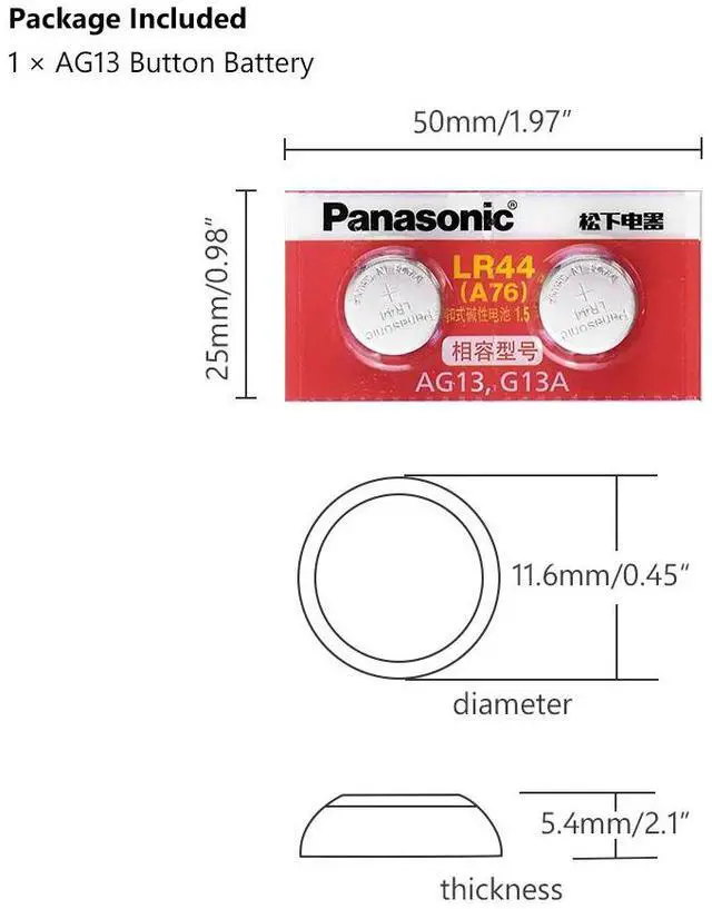 Alt view image 2 of 6 - 2pcs 1.5V AG13 LR44 Lr 44 Batteries Zinc Button Coin Celula Men Women Watch Clock Battery SR1154 SR44 SR44SW SR44W