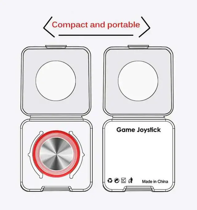 Alt view image 4 of 6 - Round Video Game Controller For Mobile Phone Android Iphone Tablet Rocker Metal Button Controller For PUBG With Suction Cup