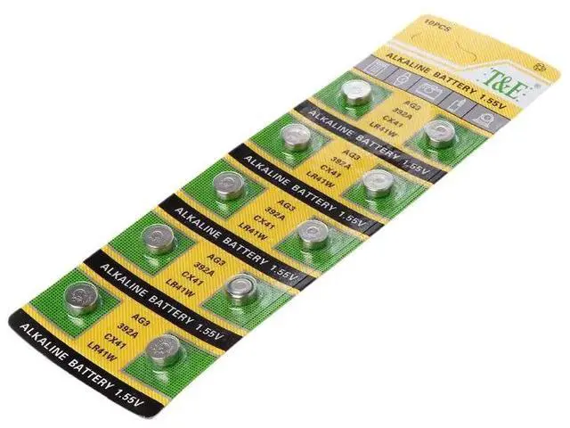 Main image of 10PCS 10PCS Cell Coin Alkaline Battery AG3 1.55V Button Batteries SR41 192 L736 384 SR41SW CX41 LR41 392 Lamp Chain Finger Light