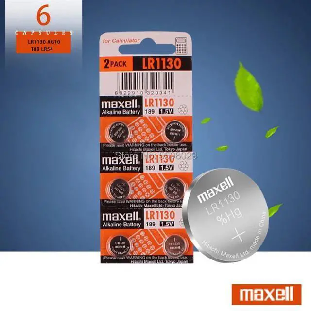 Main image of 6pcs/lot for Maxell LR1130 L1131 LR54 189 389 11.6*3.1MM 1.5V Button Cell Batterie