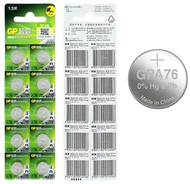 Alt view image 5 of 6 - 10pcs/lot 1.5V AG13 Battery LR44 L1154 RW82 RW42 SR1154 SP76 A76 357A pila lr44 SR44 Alkaline Button Cell Coin Battery