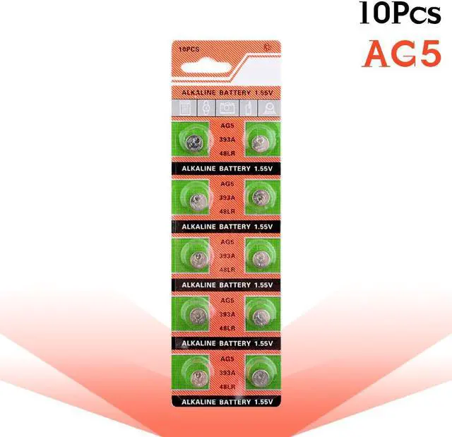 Main image of 10pcs/pack Button Batteries AG5 LR754 393 Cell Coin Alkaline Battery  SR754 193  1.55V 393A 48LR G5A For Watch Toys Remote