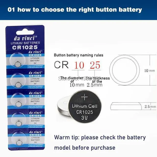 Alt view image 3 of 6 - 10pcs/lot 3V CR 1025 CR1025 Button Batteries DL1025 BR1025 KL1025 Cell Coin Lithium Battery For Watch Electronic Toy Calculators