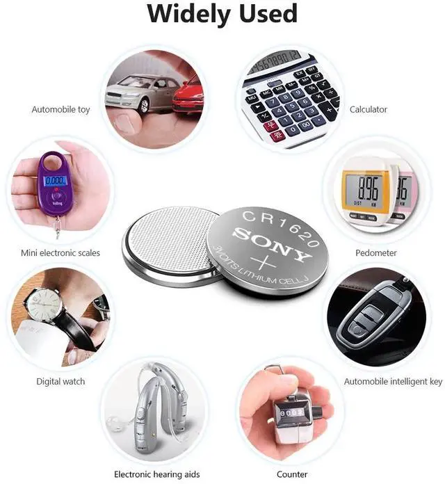 Alt view image 6 of 6 - 2020  2Pcs  CR1620 Button Cell Coin Batteries CR1620 Car Remote Control Electric Alarm 1620 ECR1620 DL1620 3V Lithium Battery