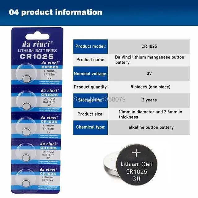 Alt view image 3 of 6 - 10pcs/pack CR1025 Lithium Button Battery DL1025 BR1025 KL1025 Cell Coin Batteries 3V CR 1025 For Watch Electronic Toy Remote