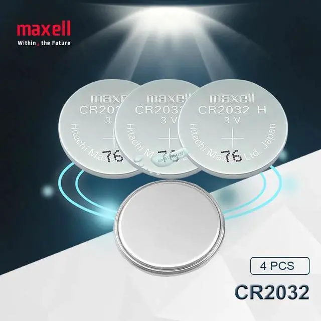 Main image of 4pc maxell brand  battery cr2032 3v button cell coin batteries for watch computer toy remote control cr 2032