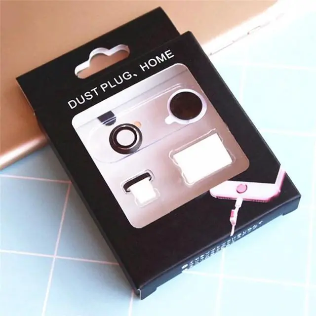 Alt view image 6 of 6 - 4 In 1 Phone Protective Set Touch Id Home Button Sticker & Dust Plug Len Protector for IPhone X 7 8 Plus IPhone7 IPhone8 IPhonex