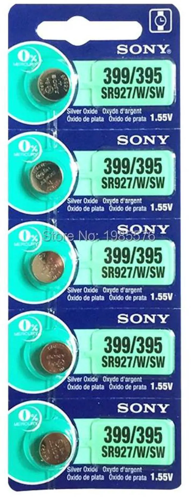 Alt view image 4 of 6 - 4PCS/lot For Sony 1.55V 395 SR927SW 399 SR927W AG7 LR927 button cell Watch Coin Battery Silver Oxide MADE IN JAPAN
