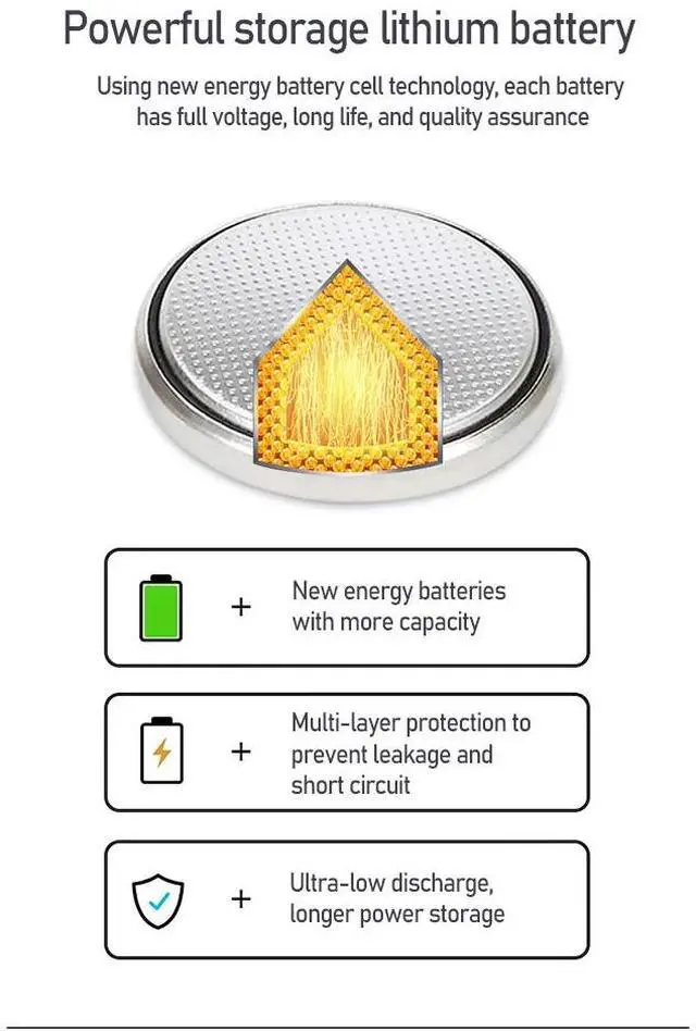 Alt view image 5 of 6 - EUNICELL 20pcs 2020  155mAh 1.5V AG13 LR44 Watch Clock Toys Button Batteries Pilas GP76 L1154 LR1154 SR1154 SR44 SR44SW SR44W