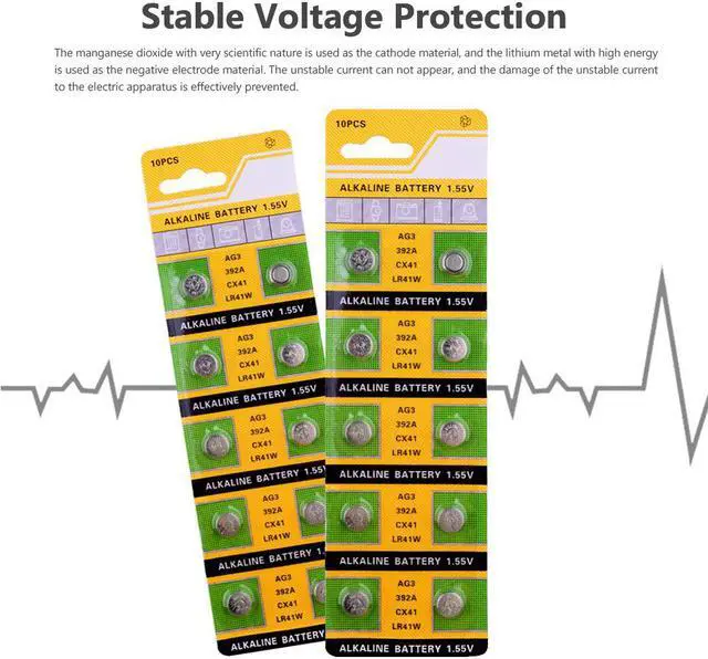 Alt view image 3 of 5 - 30pcs AG3 SR41 192 button battery 392A L736 LR41 392 384 alkaline battery watch counter electronic instrument battery