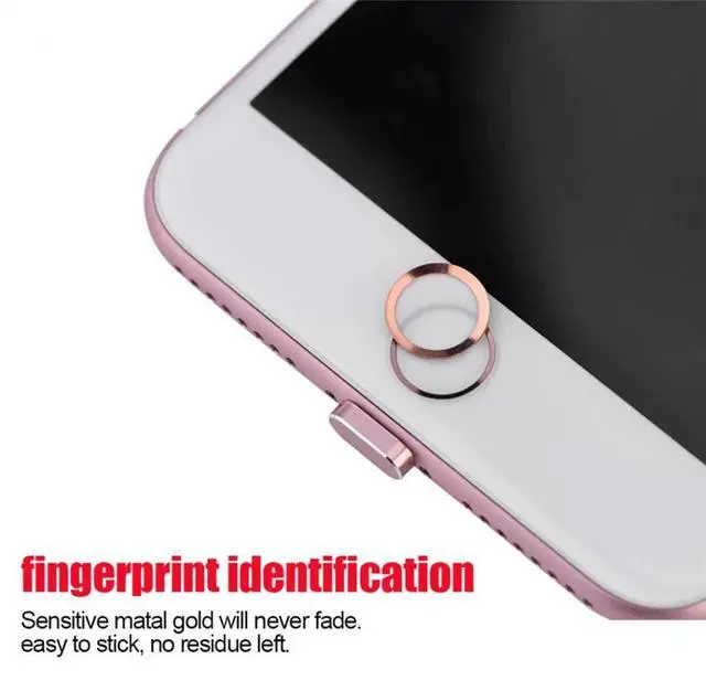 Alt view image 2 of 6 - 4 In 1 Phone Protective Set Touch Id Home Button Sticker & Dust Plug Len Protector for IPhone X 7 8 Plus IPhone7 IPhone8 IPhonex
