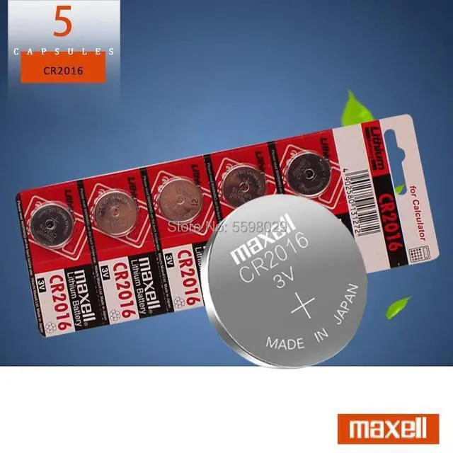 Main image of 5PCS Button Battery for maxell CR2016 3V Lithium Cell Coin Batteries LM2016 BR2016 DL2016 Watch Electronic Promotion Toy Remote