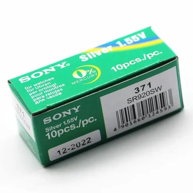 Alt view image 5 of 6 - 10PCS SONY 371 SR920SW 1.55V Silver Oxide Button Cell Battery 171 LR920 LR69 AG6 for Watch Toys Single grain packing