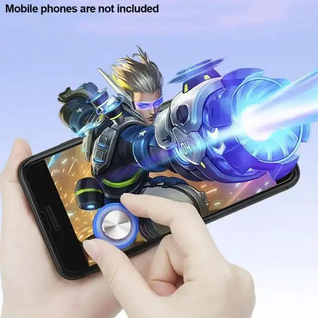 Alt view image 6 of 6 - Round Game Joystick Mobile Phone Rocker For Iphone Android Tablet Metal Button Controller For PUBG Controller With Suction Cup