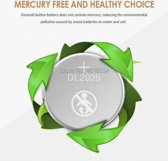 Alt view image 3 of 6 - 6pcs brand  battery for DURACELL cr2025 3v button cell coin batteries for watch computer cr 2025