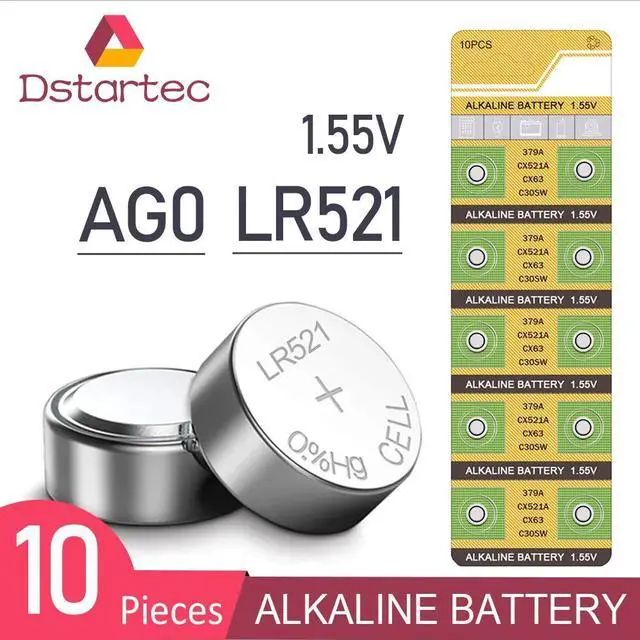 Main image of 2020  10pcs AG0 379 SR63 LR69 LR521 379A 1.55V Button Batteries For Watch Toys Remote SR521SW D379 Cell Coin Alkaline Battery