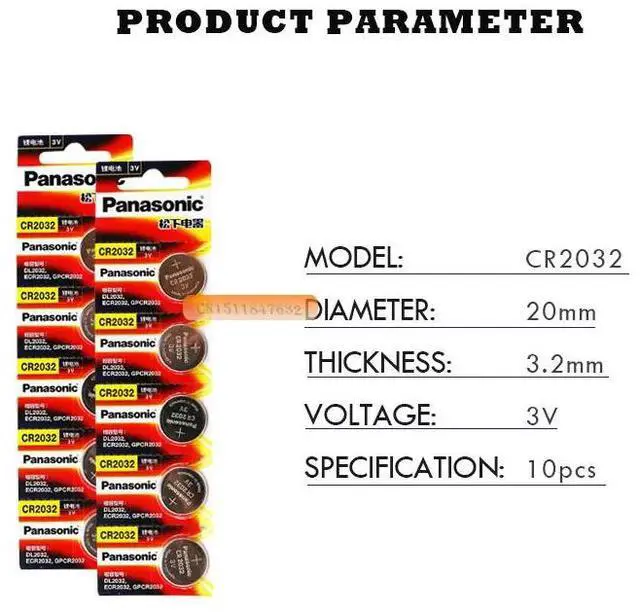 Alt view image 4 of 6 - 10pcs brand  battery for  cr2032 3v button cell coin batteries for watch computer cr 2032