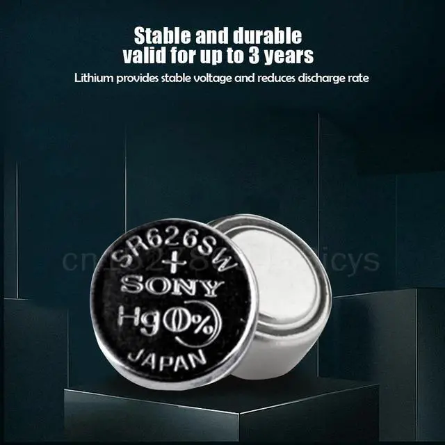 Alt view image 3 of 6 - 10PCS SONY 377 377A SR626SW AG4 SR626 LR66 LR626 AG 4 1.55V Silver Oxide Battery For Watch Clock Toy Car Remote Button Coin Cell