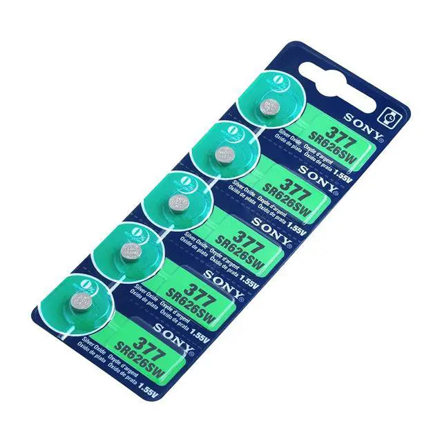 Alt view image 5 of 6 - 2020 10pcs SONY 377 376 177 AG4 SR626SW 626 SR626 V377 AG4 Watch Battery Silver Oxide Button Coin Cell