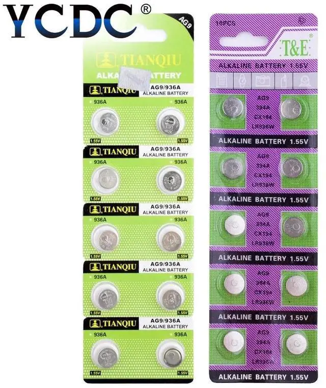 Alt view image 2 of 4 - 10pcs 1.55V AG9 LR936 394 Button Batteries SR936 194 SR936SW CX194 Cell Coin Alkaline Battery For Watch Digital cameras