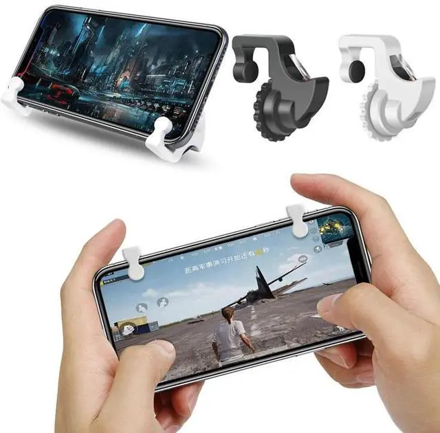 Alt view image 5 of 6 - 1Pair Gaming Trigger Smart Phone Games Shooter Controller Fire Button Handle For PUBG/Rules of Survival/Knives Out L1 R1 UM