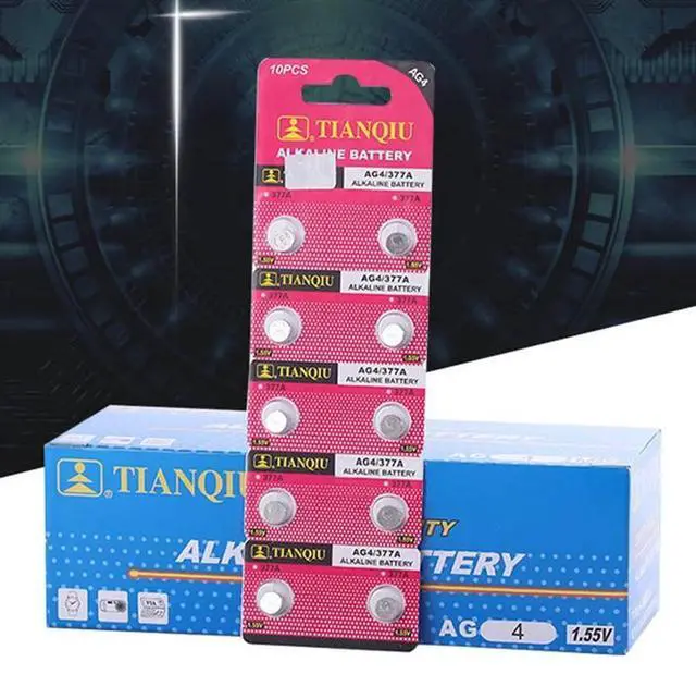 Alt view image 4 of 6 - High Power 10 Pieces 1.55V SR626SW 377 V377 177 L626 AG4 SR66 Button Coin Cell Battery Batteria Long Life Expantancy