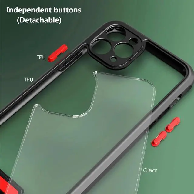 Alt view image 3 of 6 - Armor Transparent Shockproof Bumper Phone Case For iPhone SE 11 Pro Max X XR XS Max 7 8 Plus Camera Protection Acrylic+TPU Cover
