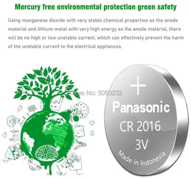 Alt view image 3 of 6 - cr2016 5PCS brand  battery for 3v button cell coin batteries for watch computer cr 2016 For Toys