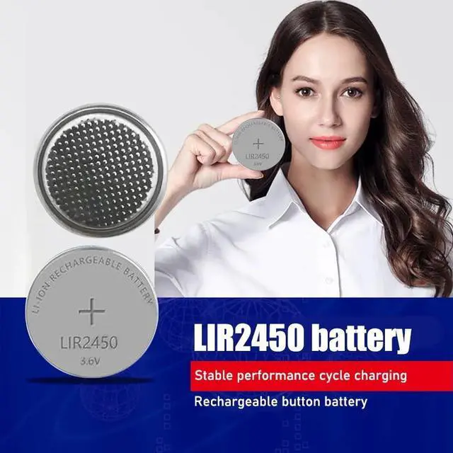 Alt view image 2 of 6 - 20Pcs/Lot 3.6V LIR2450 Rechargeable Batteries 120mAh 500 Times Lithium Coin Cell Button Battery Replaced CR2450 High Quality