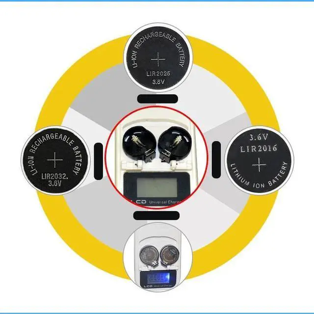 Alt view image 3 of 6 - 3.6V LCD EU Plug Button Battery Charger for Rechargeable for Rechargeable LIR/LIR2025/LIR2032/ML/ML2025/ML2032