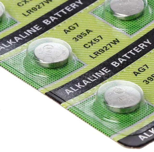 Alt view image 4 of 6 - 10PCS Alkaline Battery AG7 1.55V Button Coin Cell Watch Batteries LR927 LR57 SR927W 399 GR927 395A Drop Shipping
