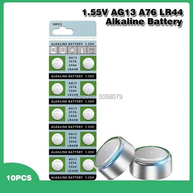 Main image of 10PCS Button Battery 1.55V AG13 LR44 L1154 SR47 SG13 SR1154 SP76 pila SR44 G13A G13 AG 13 Alkaline Button Cell Coin Batteries