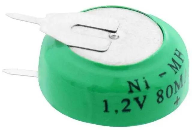 Alt view image 5 of 6 - 1.2 Volt 80mAh Ni-MH Li-Po Lithium Li-polymer Rechargeable Button Coin Cell Battery With Solder Pins Bateria Batteries for watch
