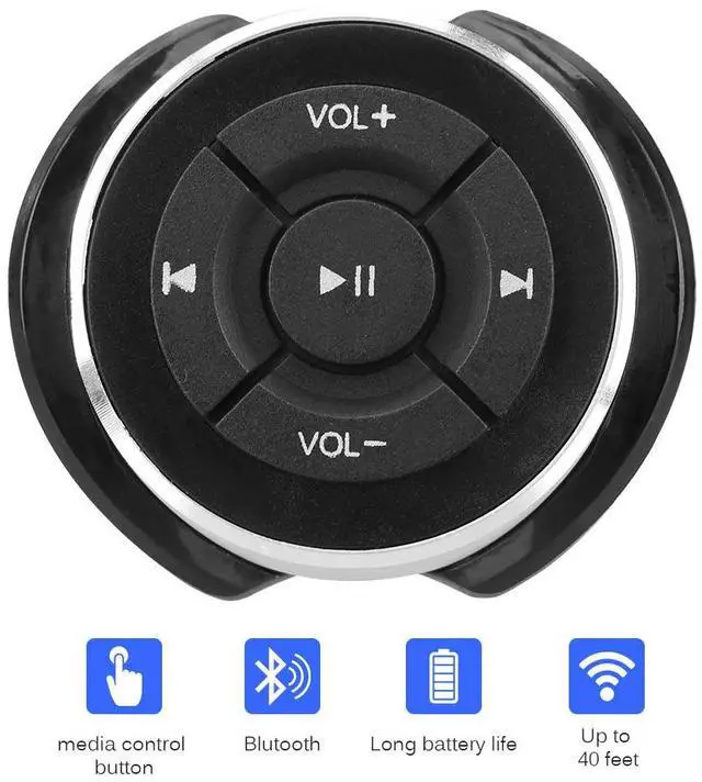 Alt view image 3 of 6 - LEEPEE Car Steering Wheel Wireless Remote Controls For IOS Android Phone Tablet Motorcycle Bike Bluetooth Media Volume Button