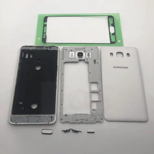 Alt view image 2 of 6 - Full Housing For Samsung J5 J510 J7 J710 2016 Front Mid Frame Plate Bezel Battery Back Cover Door Case With Side Buttons
