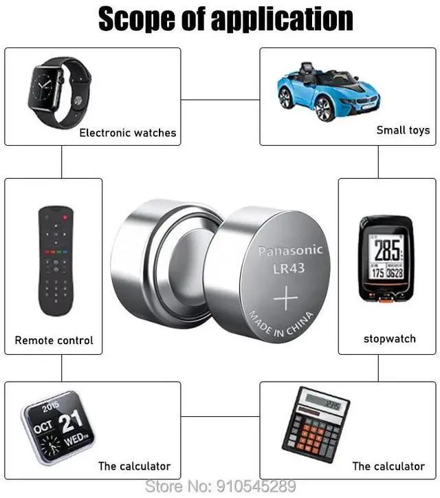 Alt view image 6 of 6 - 10PCS   Alkaline Battery AG13 1.5V LR43 Button Coin Cell Watch Toys Batteries Control Remote SR43 186 SR1142 LR1142