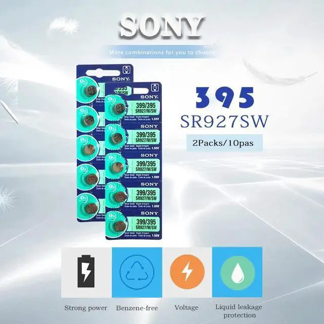 Alt view image 3 of 6 - 3PC Sony 1.55V AG7 LR927 LR57 SR927W 399 GR927 395A AG 7 Battery Button Batteries For Watch Toys Remote Cell Coin
