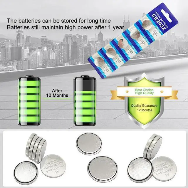 Alt view image 5 of 6 - PHOMAX 5pcs/card 20pcs cr2032 3v electric toy Class A battery counter clock watch battery DL2032 br2032 KL2032 button Batterie