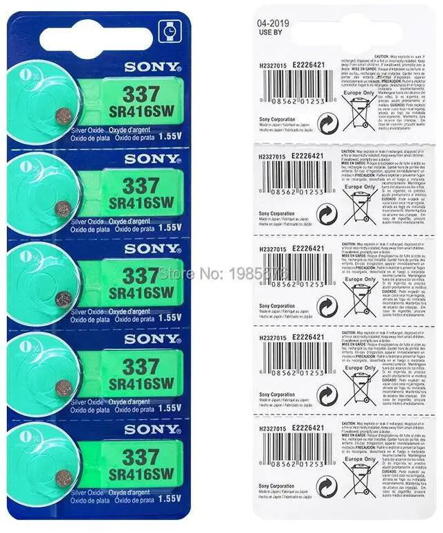 Alt view image 4 of 5 - 20Pcs/Lot For Sony  LONG LASTING 337 SR416SW 623 D337 V337 SP337 Watch Battery Button Coin Cell For Watch Car Remotes